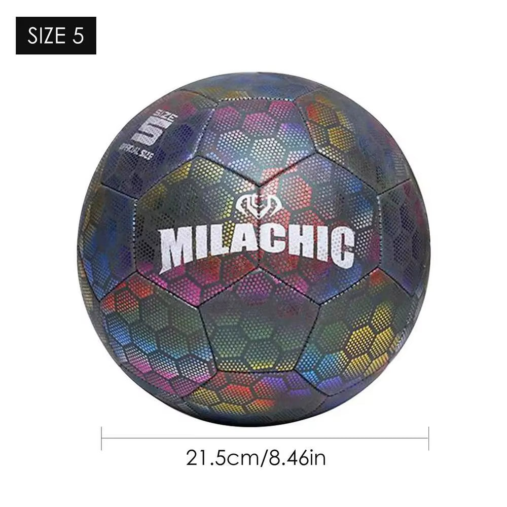 Super Cool Reflective Football Night Glowing Soccer Ball No.5/4 Luminous Football for Soccer Boy Child Bright Football Training