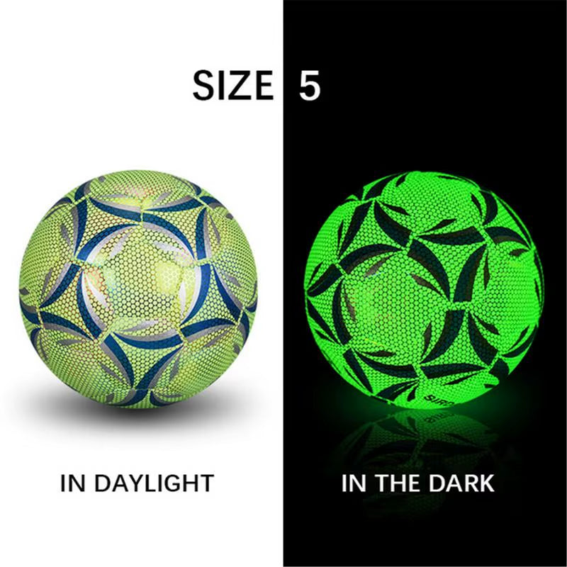Super Cool Reflective Football Night Glowing Soccer Ball No.5/4 Luminous Football for Soccer Boy Child Bright Football Training