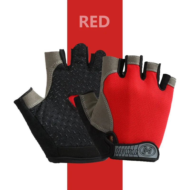 Gym Gloves Fingerless Gloves Anti-Slip Shock-Absorbing Breathable Gloves Sports Gloves for Training Lifting Weight Cycling
