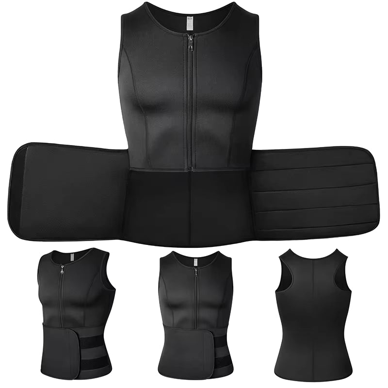 Men Body Shaper Waist Trainer Vest Slimming Shirt Sauna Sweat Vest Compression Undershirt Shapewear Fat Burner Workout Tank Tops