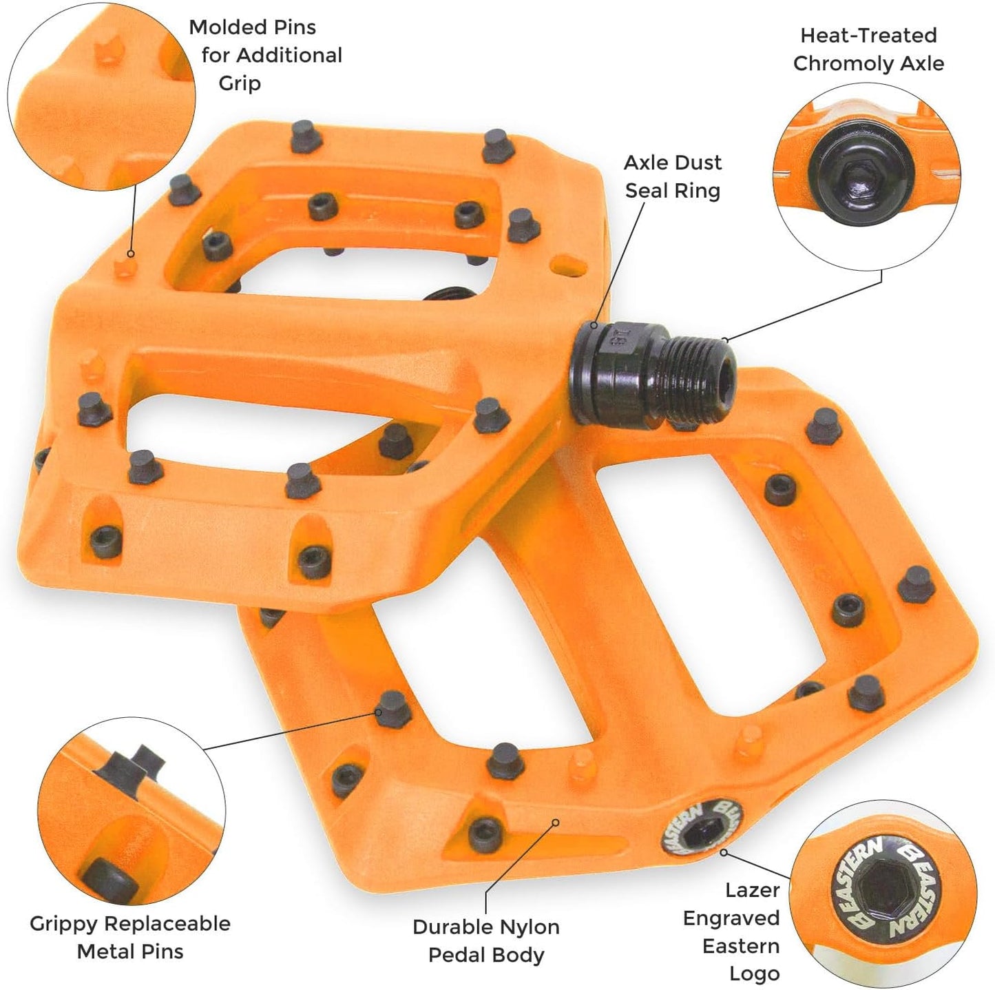 Nylon Linx Flat Platform MTB Bicycle Pedals