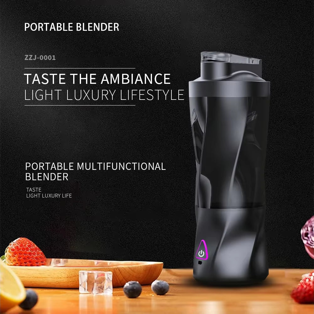 Portable Electric Juicer Cup, USB Rechargeable Handheld Blender Bottle, Waterproof Travel Smoothie Mixer for Kitchen & On-The-Go