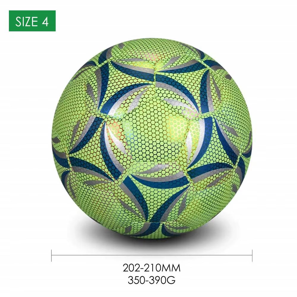 Super Cool Reflective Football Night Glowing Soccer Ball No.5/4 Luminous Football for Soccer Boy Child Bright Football Training