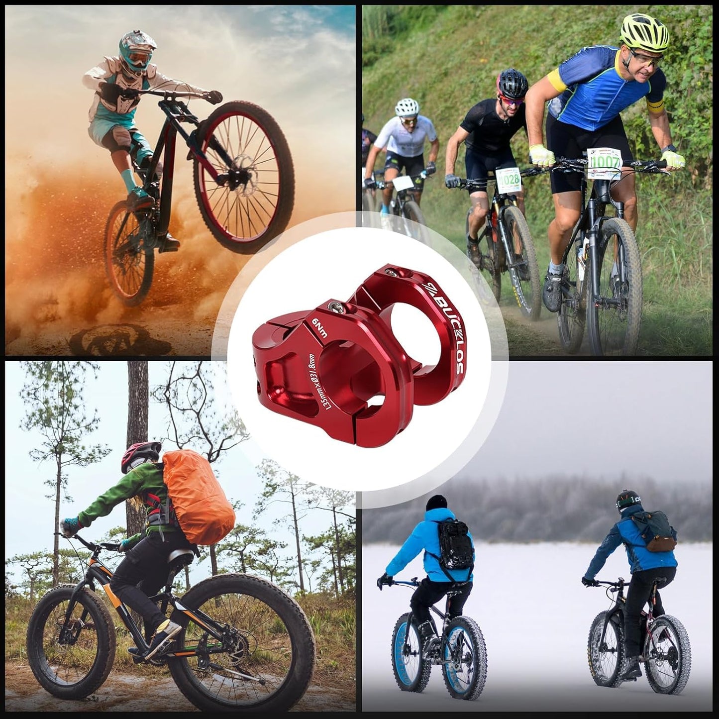 Mountain Bike Stem CNC Short Stem,35Mm Ultra-Light Hollow High-Strength Aluminum Alloy Downhill Riser MTB Stems Suitable for Xc/Bmx/Folding/Trail/Gravel/E Bike