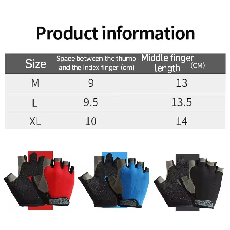 Gym Gloves Fingerless Gloves Anti-Slip Shock-Absorbing Breathable Gloves Sports Gloves for Training Lifting Weight Cycling