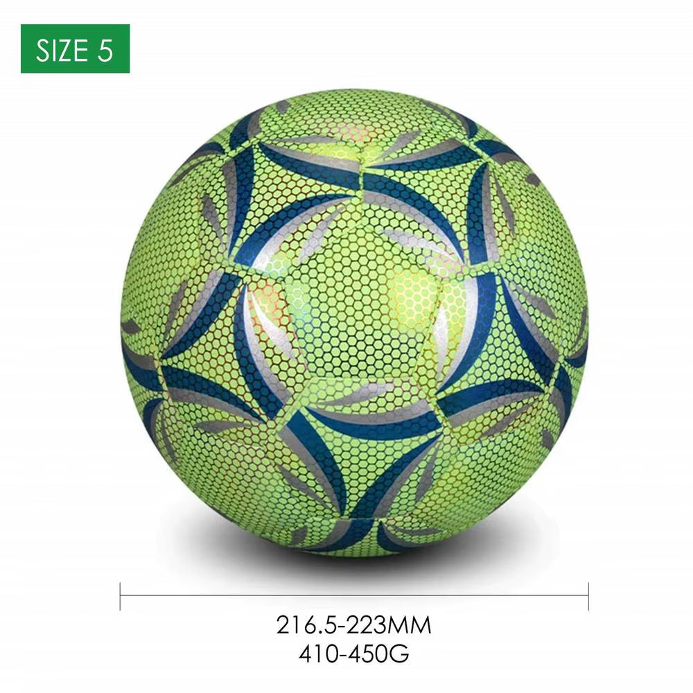 Super Cool Reflective Football Night Glowing Soccer Ball No.5/4 Luminous Football for Soccer Boy Child Bright Football Training