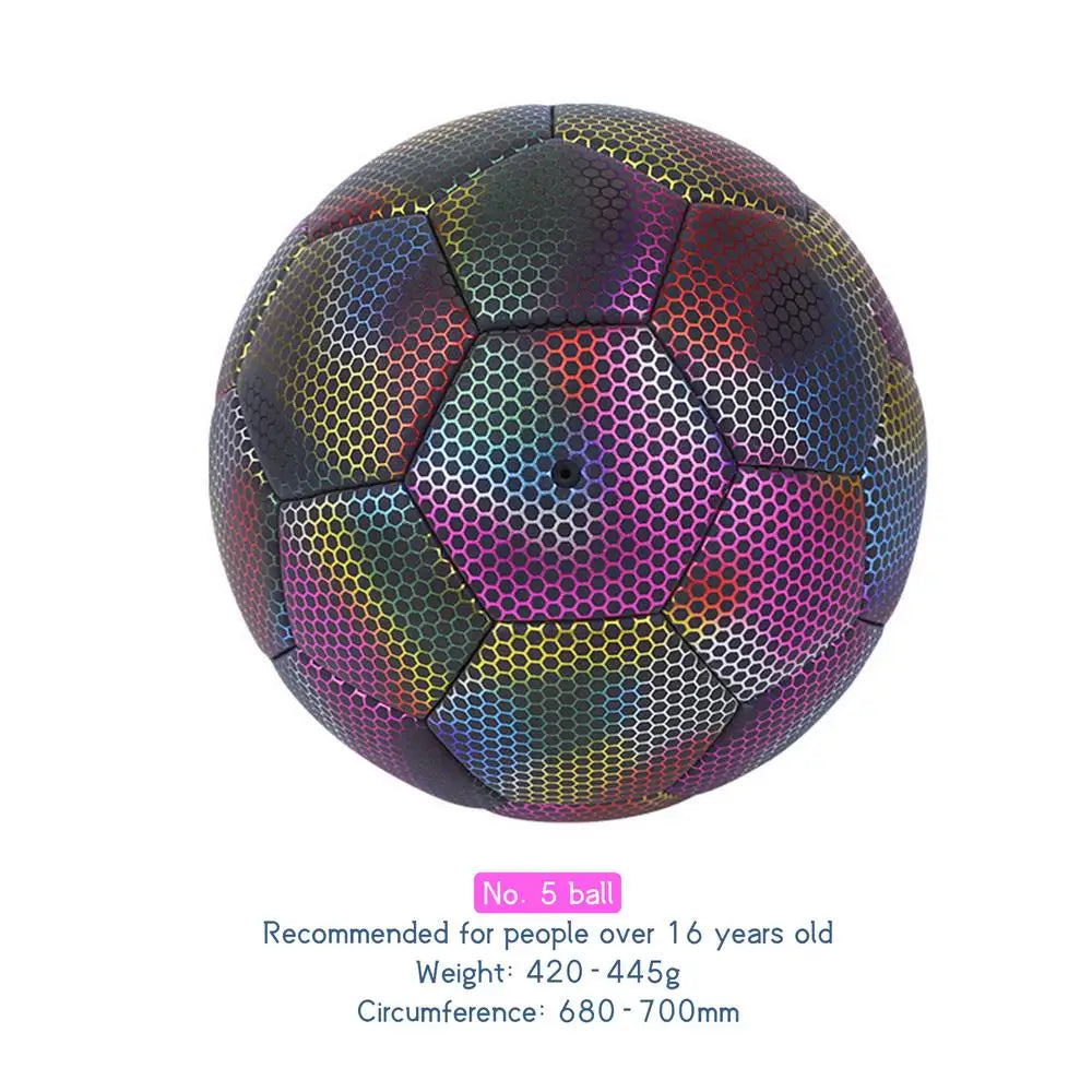Super Cool Reflective Football Night Glowing Soccer Ball No.5/4 Luminous Football for Soccer Boy Child Bright Football Training
