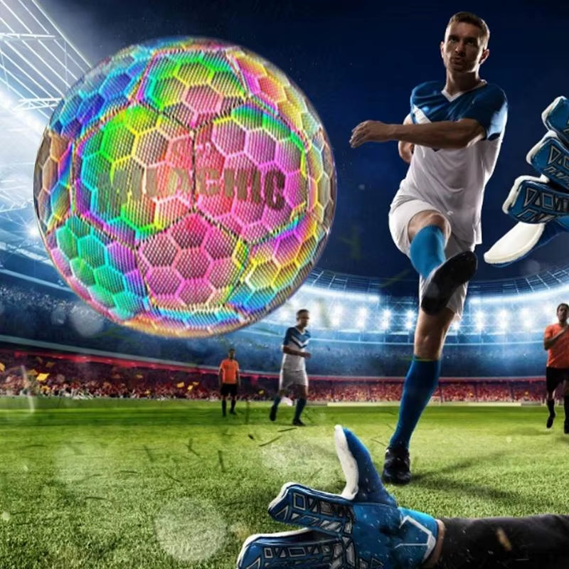 Super Cool Reflective Football Night Glowing Soccer Ball No.5/4 Luminous Football for Soccer Boy Child Bright Football Training