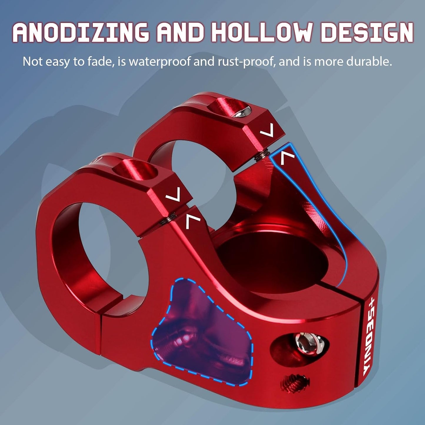 Mountain Bike Stem CNC Short Stem,35Mm Ultra-Light Hollow High-Strength Aluminum Alloy Downhill Riser MTB Stems Suitable for Xc/Bmx/Folding/Trail/Gravel/E Bike