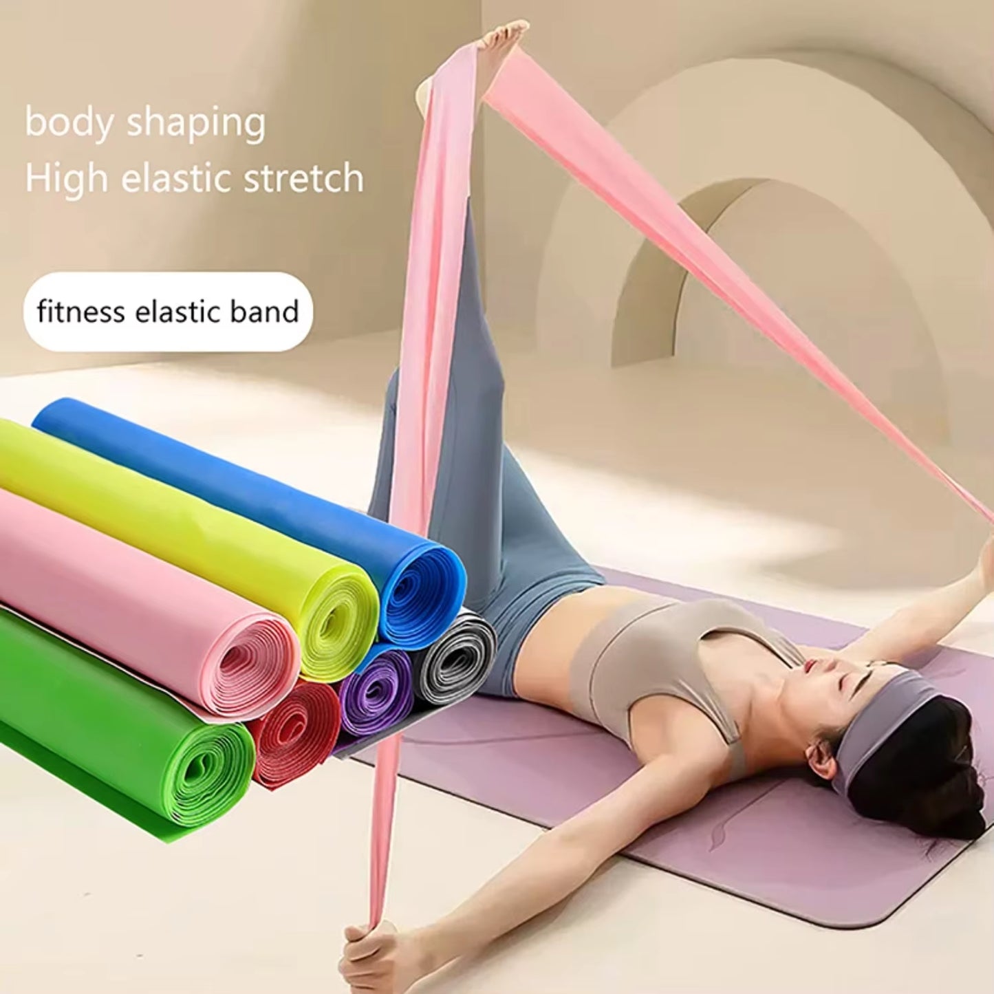 Yoga Tension Band Elastic Band Fitness Men and Women Resistance Band Strength Training Stretching Band Latex Tension Rope
