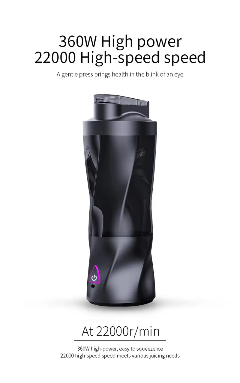Portable Electric Juicer Cup, USB Rechargeable Handheld Blender Bottle, Waterproof Travel Smoothie Mixer for Kitchen & On-The-Go