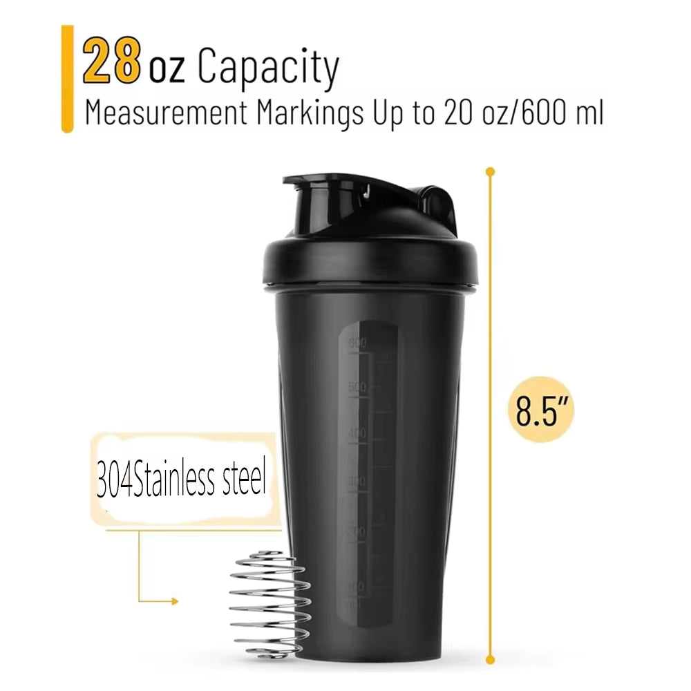 600Ml Shaker Bottle 20Oz Protein Shaker Plastic Bottle Portable Fitness Bottle for Fitness Enthusiasts Athletes