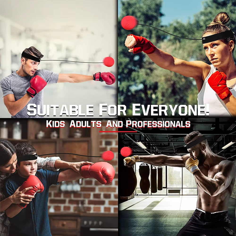 Boxing Reflex Ball Speed Force Punching Bag Fitness MMA Sanda Raising Reaction Hand Eye Agility Training Headband Gym Muay Thai