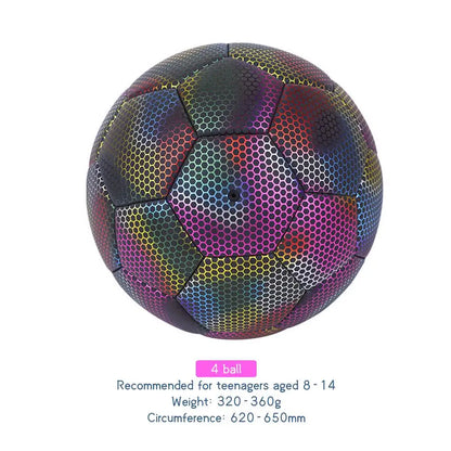 Super Cool Reflective Football Night Glowing Soccer Ball No.5/4 Luminous Football for Soccer Boy Child Bright Football Training
